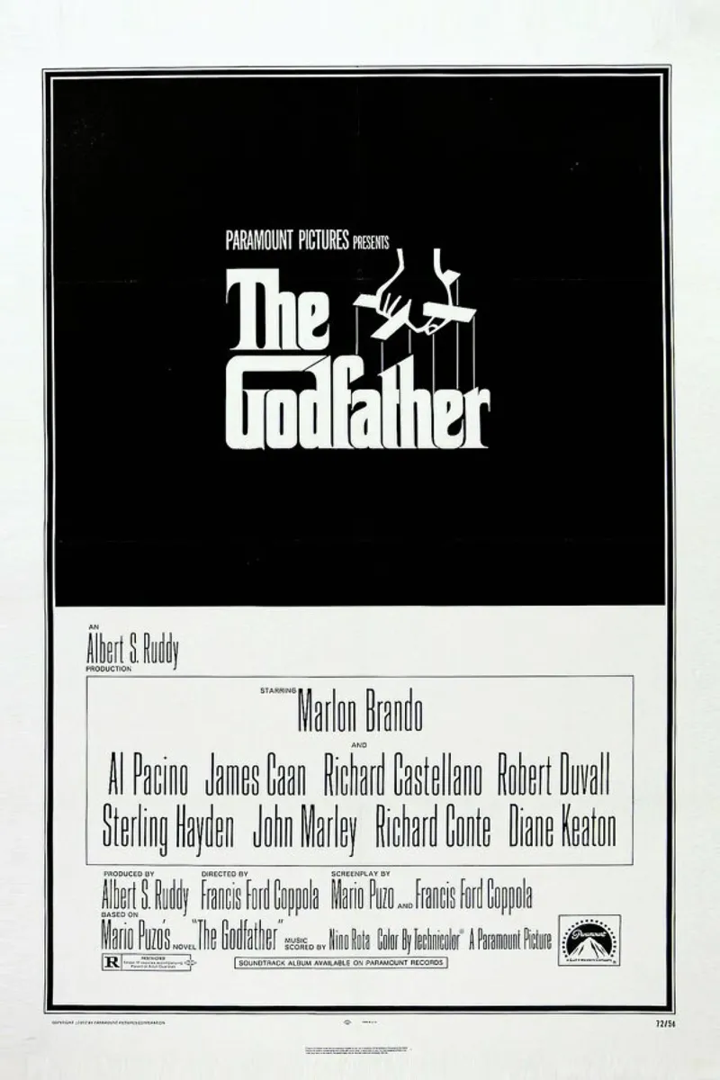 ‘The Godfather’ Retro Movie Posters poster con telaio in alluminio da Gallery Print and Art Limited