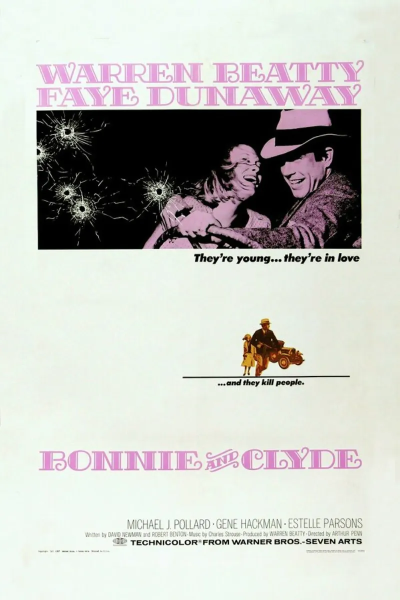 ‘Bonnie and Clyde’ Retro Movie Poster pellicola backlit da Gallery Print and Art Limited