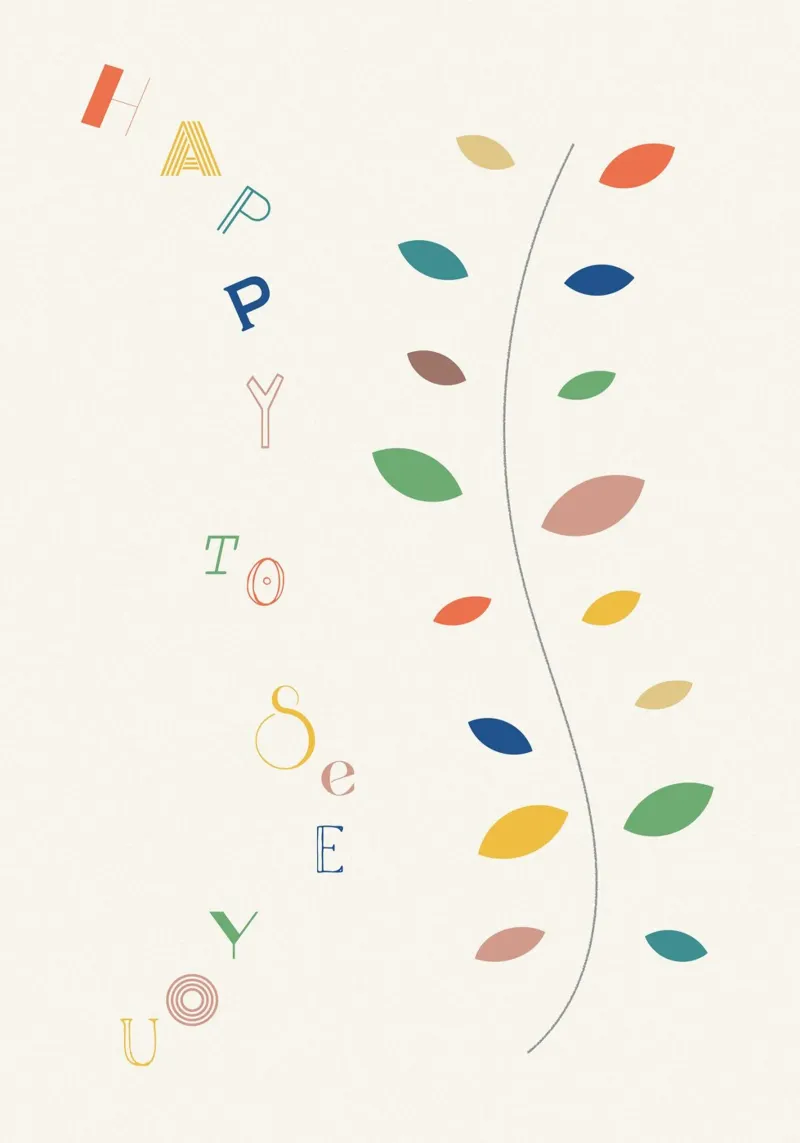 HAPPY TO SEE YOU poster con telaio in alluminio da natural neutral