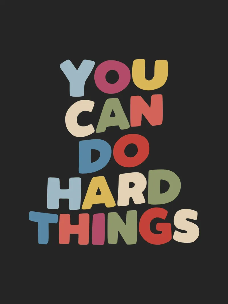 You Can Do Hard Things Motivating Typography Design canvas by THE MOTIVATED TYPE