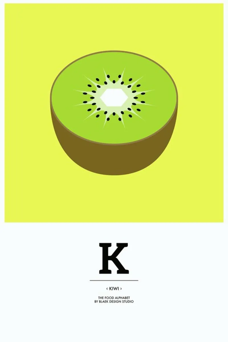 „The Food Alphabet“ - K like Kiwi pellicola backlit da BLAEK Design Studio