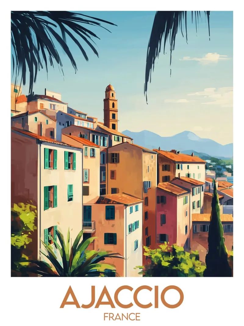 Affiche Ajaccio carta hahnemühle da Frame the World