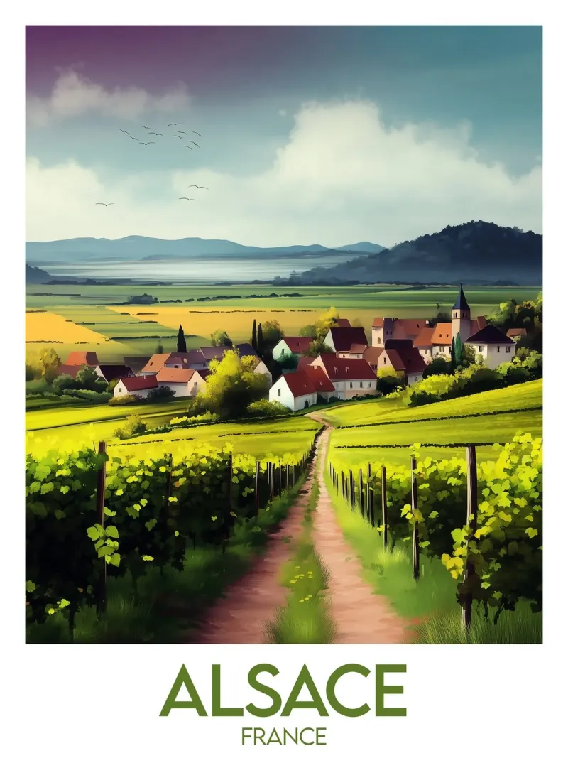 Affiche Alsace carta hahnemühle da Frame the World