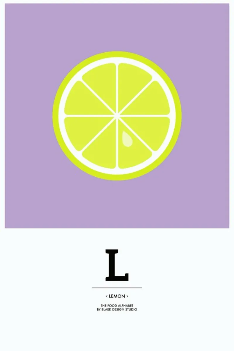 „The Food Alphabet“ - L like Lemon pellicola backlit da BLAEK Design Studio