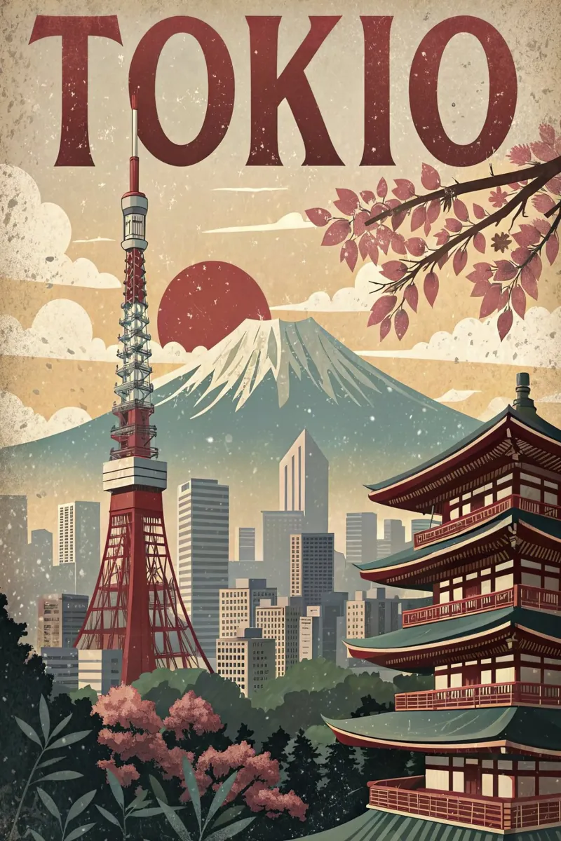Tokyo vintage poster poster by 🎁 ARTVI-SHOP