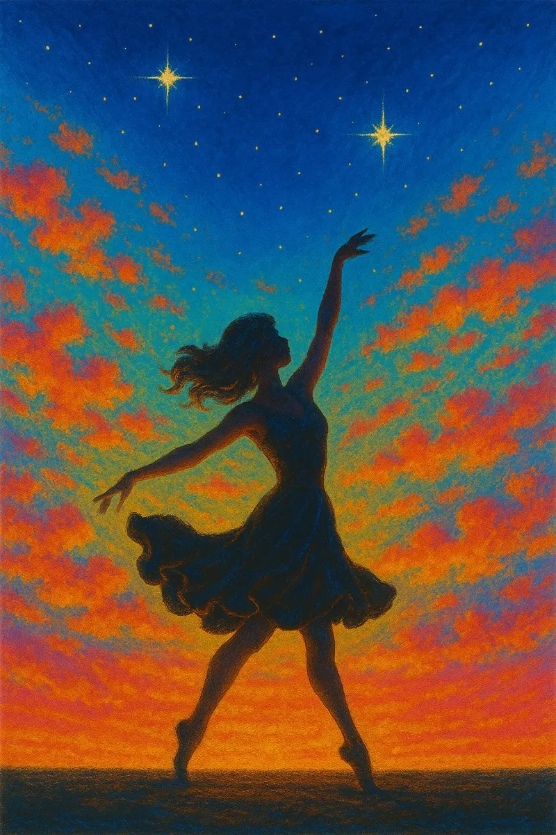 Danzare con il cielo poster con telaio in plastica da Studio M