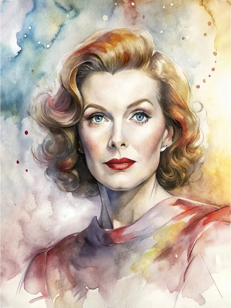 katharine hepburn in acquerello pellicola backlit da ARTVI-SHOP