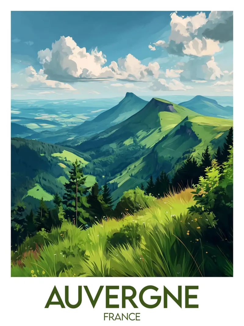 Poster Auvergne plexiglass da Frame the World