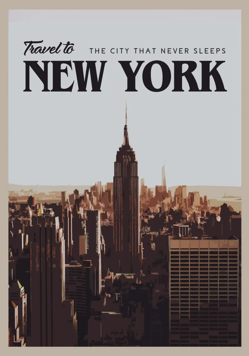 Viaggio a New York poster con telaio in alluminio da Mercury Club