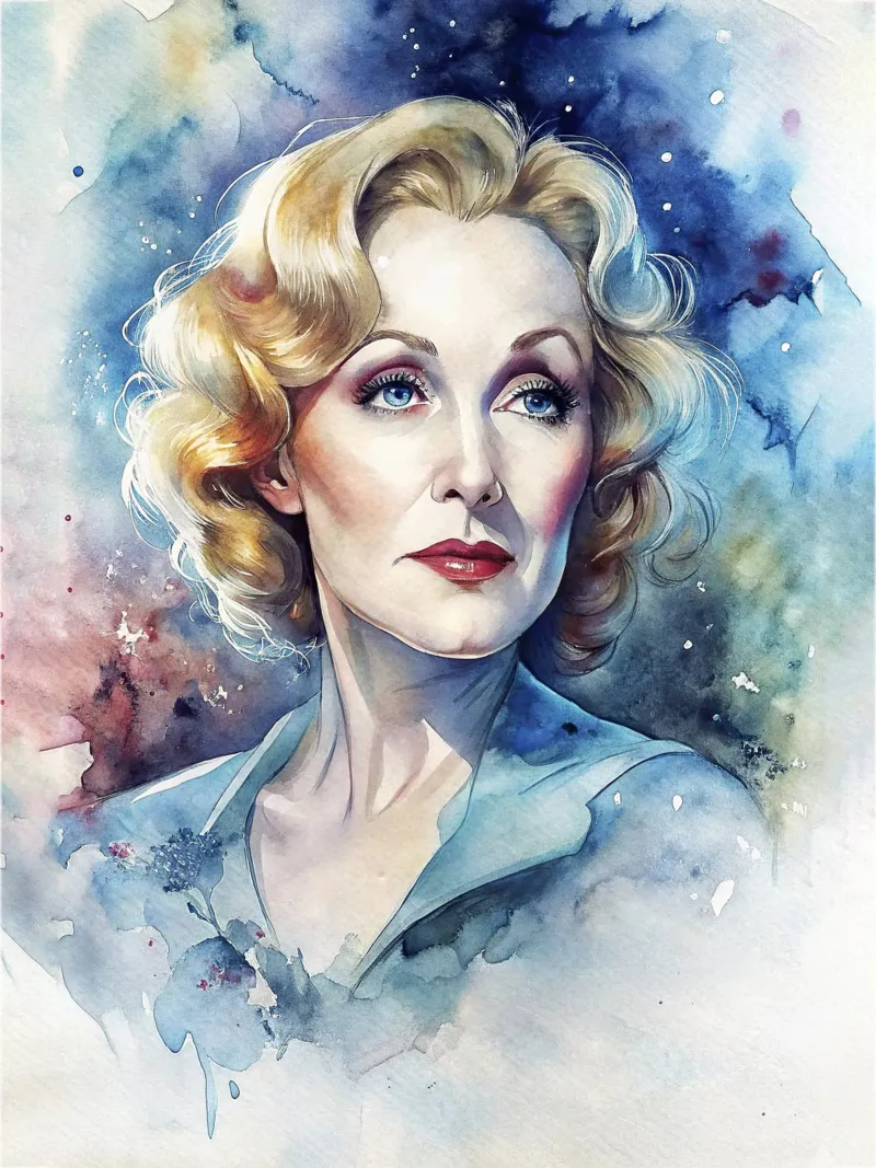 Marlene Dietrich in acquerello pellicola backlit da ARTVI-SHOP
