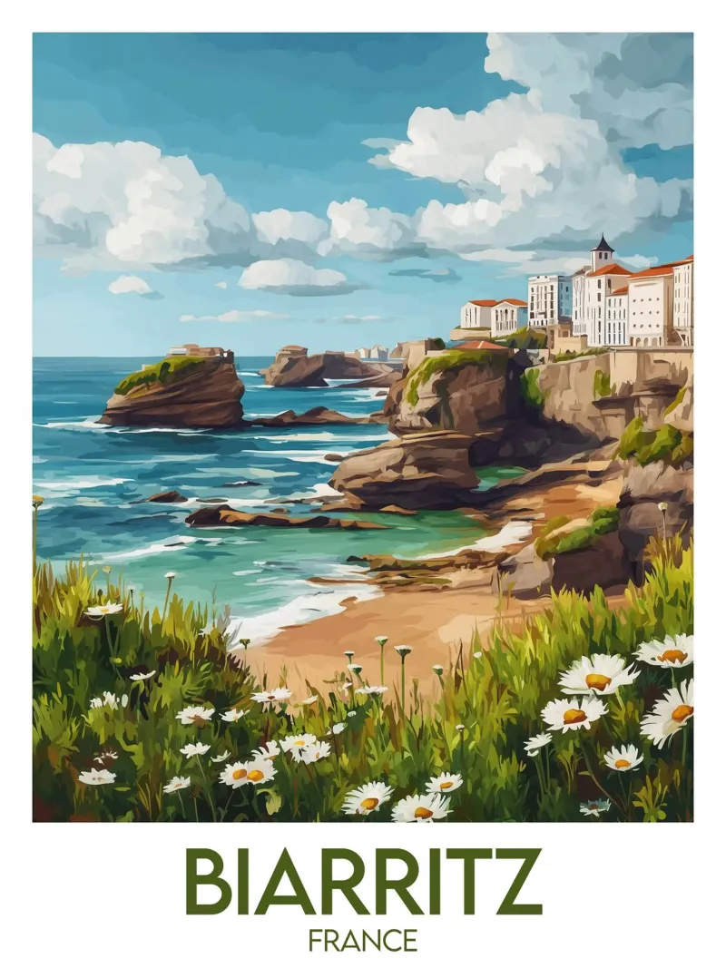 Affiche Biarritz carta hahnemühle da Frame the World