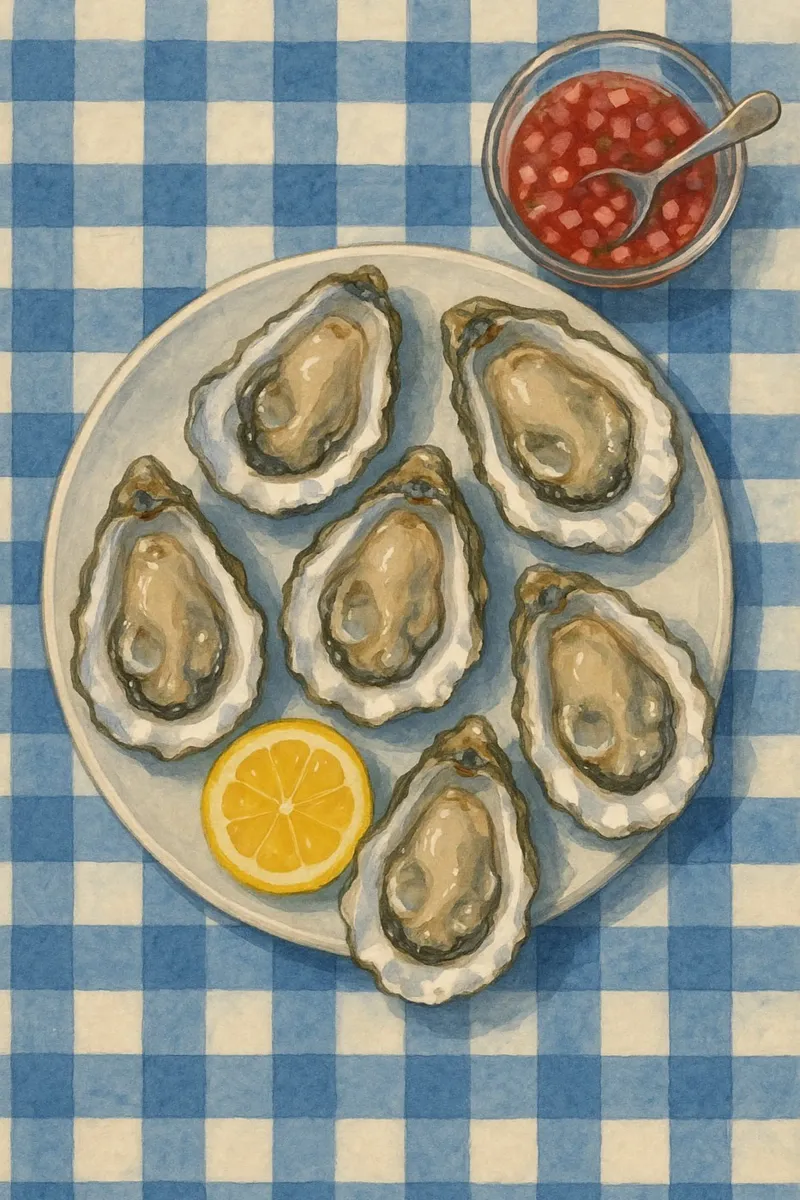 The Oysters poster con telaio in legno da Gypsy Galleria