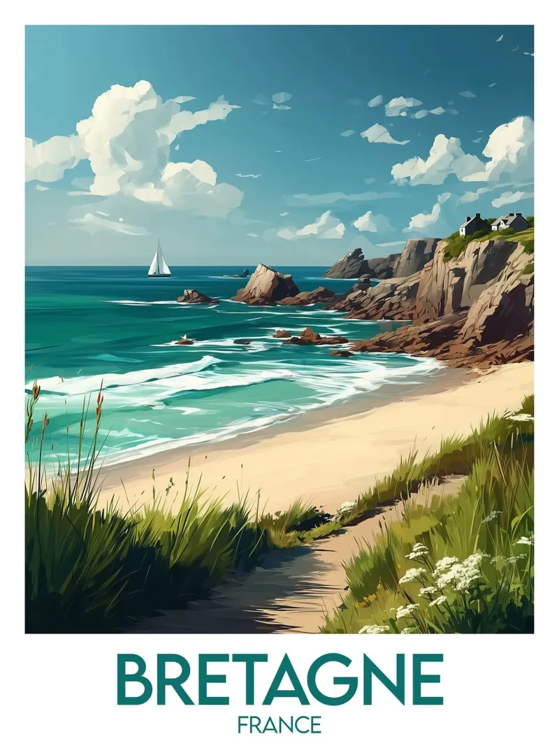 Affiche Bretagne poster con telaio in alluminio da Frame the World