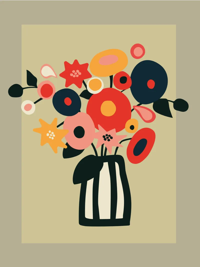 Modern Flower Art Print – Bold Botanical Wall Poster carta hahnemühle da Spunk