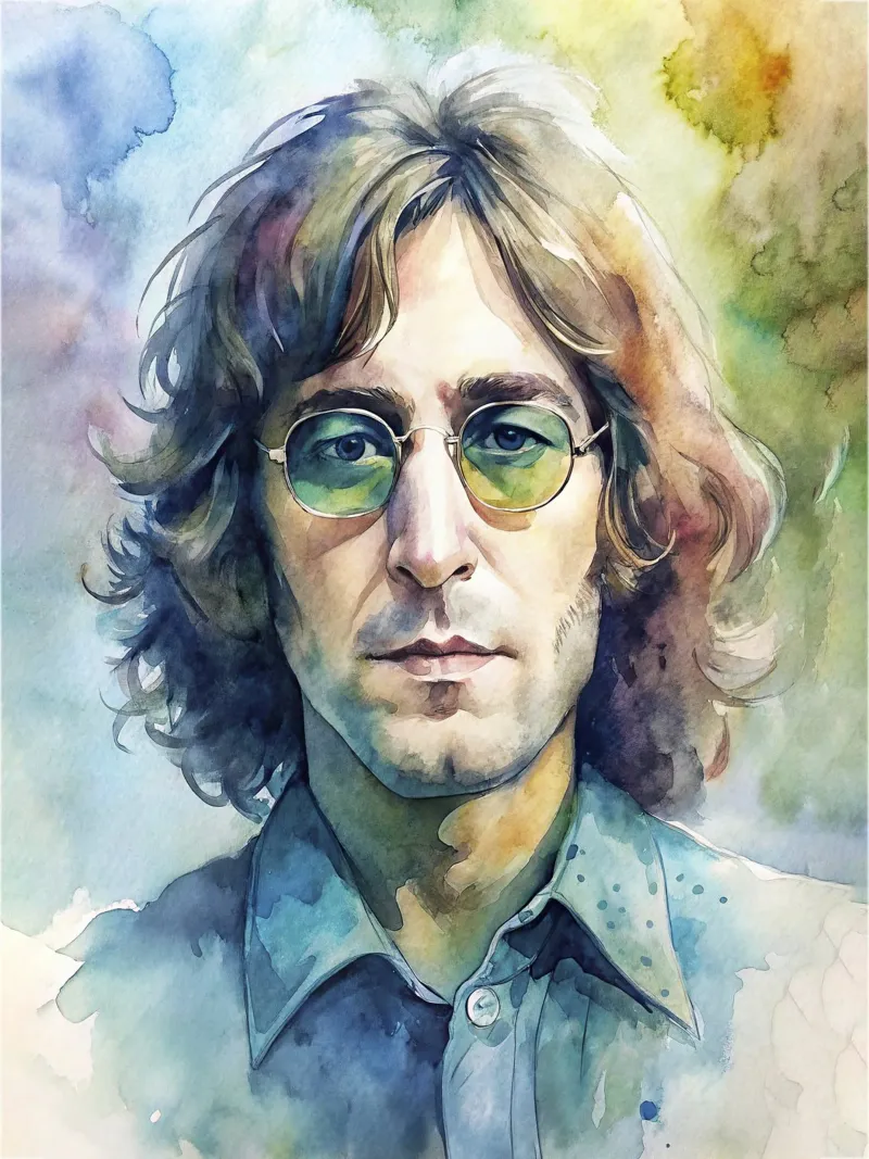 John Lennon in acquerello pellicola backlit da ARTVI-SHOP