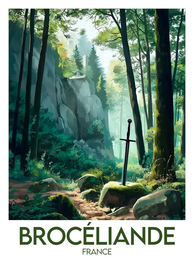 Poster Brocéliande poster con telaio in legno da Frame the World