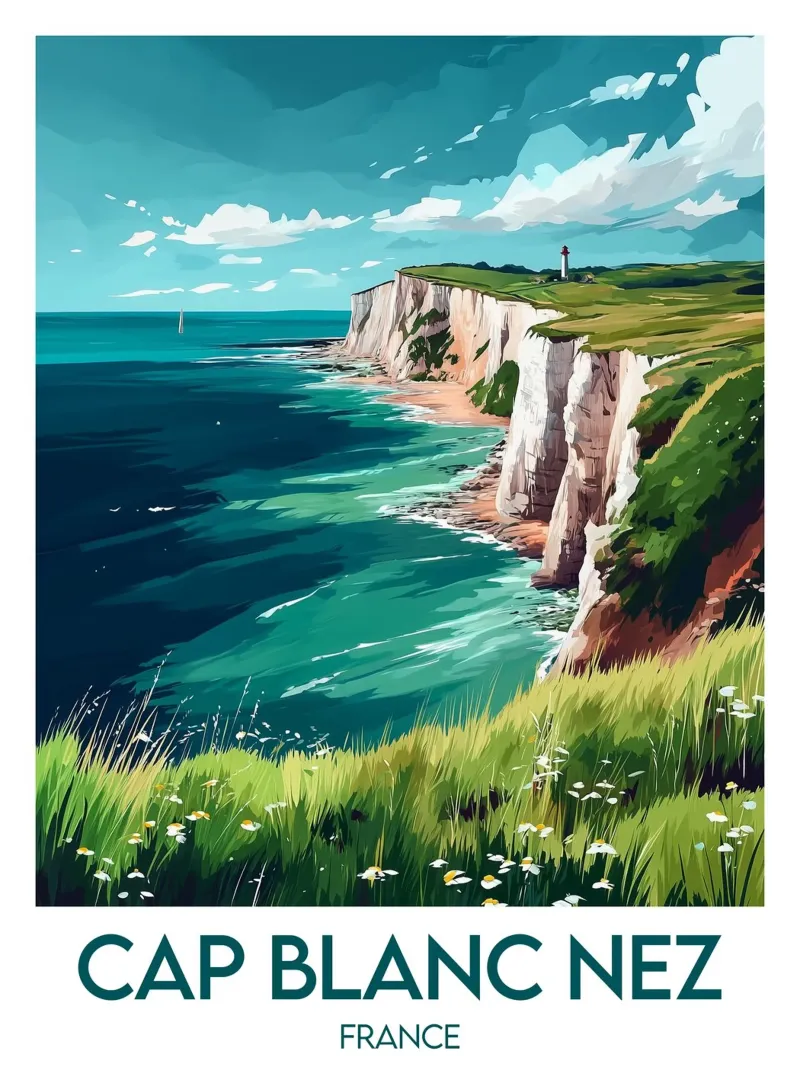 Affiche Cap Blanc Nez carta hahnemühle da Frame the World