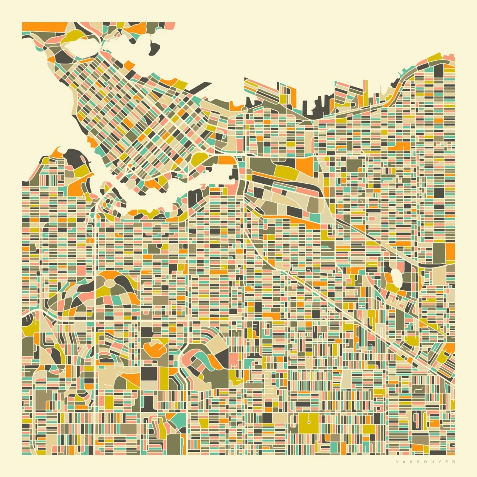 Vancouver Map poster da Jazzberry Blue