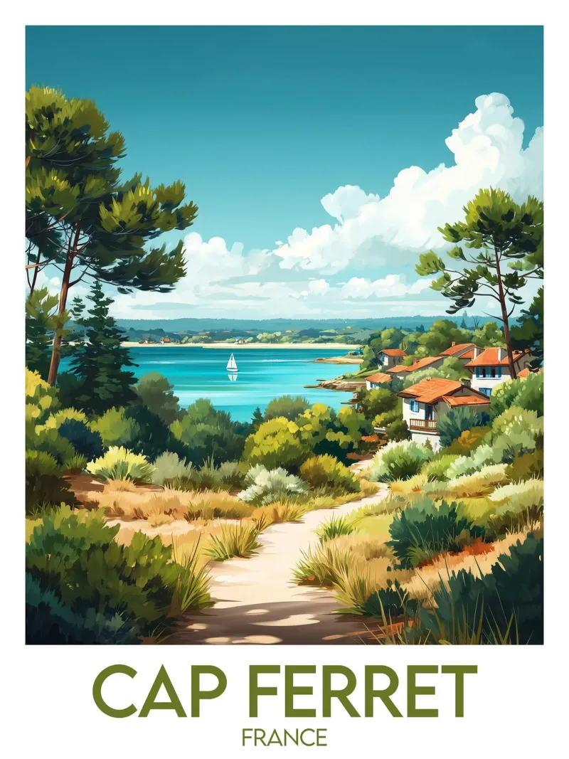 Affiche Cap Ferret poster con telaio in alluminio da Frame the World