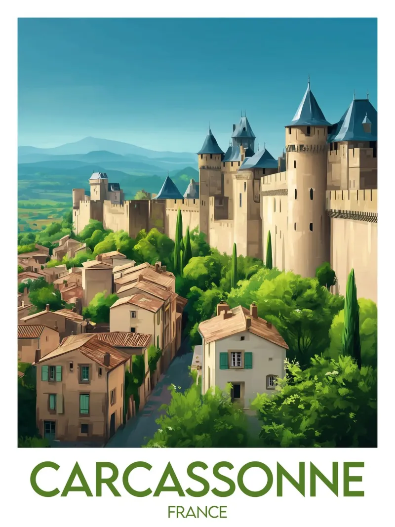 Affiche Carcassonne poster con telaio in alluminio da Frame the World
