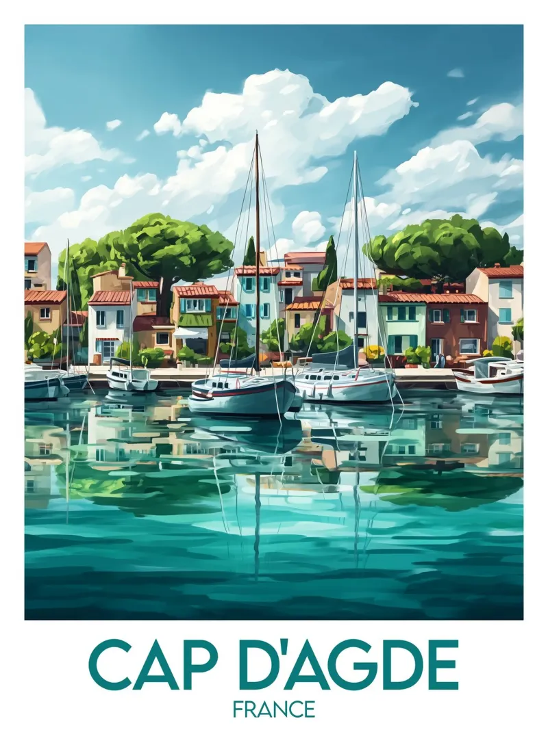 Poster di Cap d'Agde poster con telaio in alluminio da Frame the World