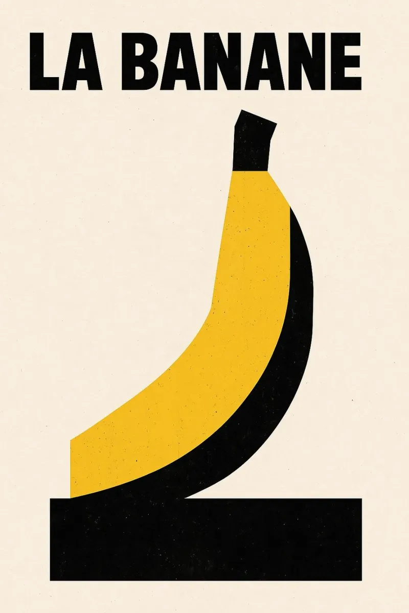 La Banane - L'icona pop poster con telaio in legno da Pop and Fruits - Affiches & posters