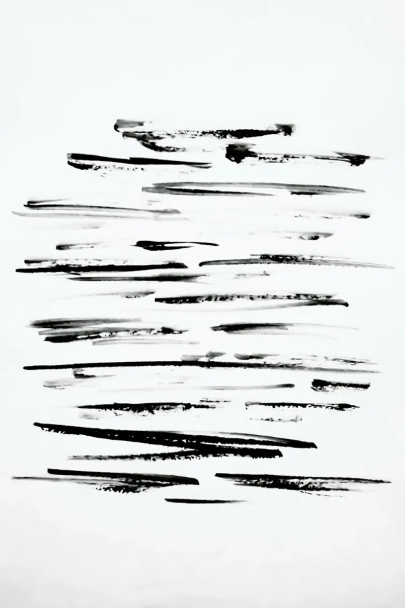 Black Minimalist brush Lines carta hahnemühle da Babett Schultze