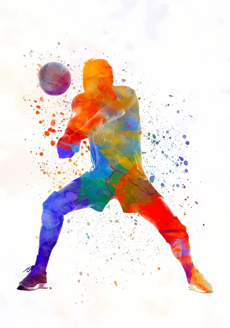 Volleyballspieler Mann Poster von Adriano