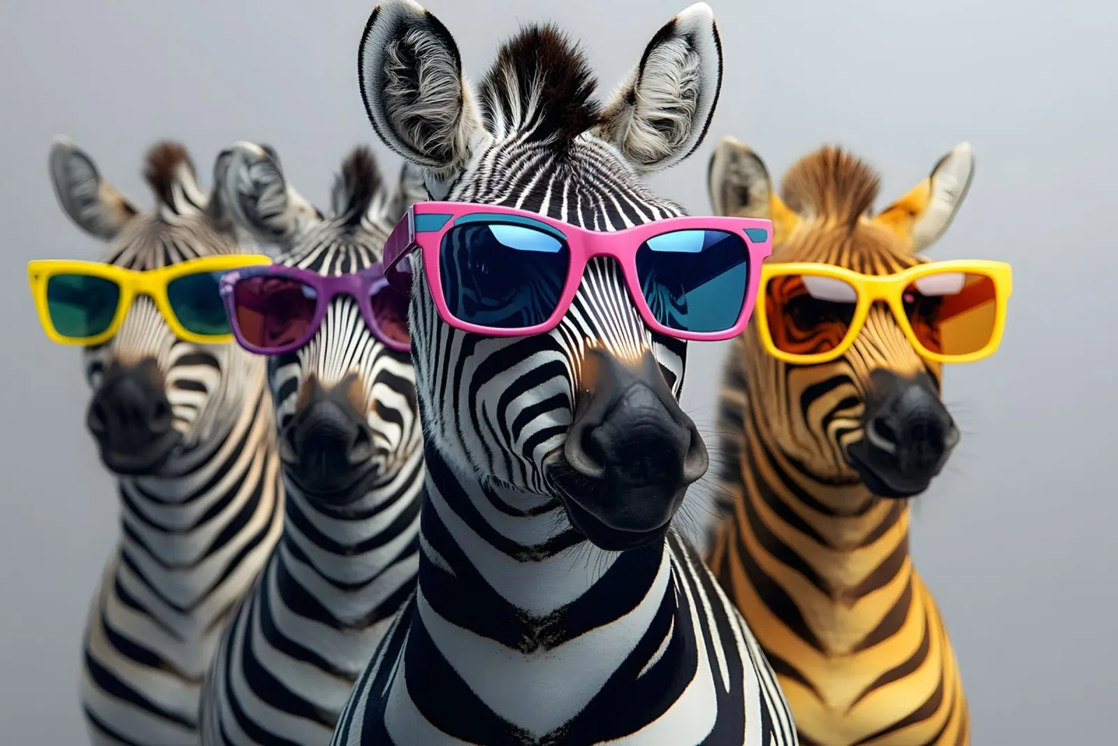 Zebras that set the trend canvas with Floater frame by M-Ulrich-Digital Art