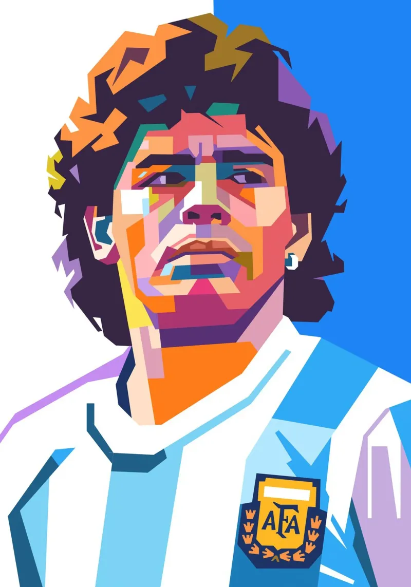 Stile artistico di Diego Maradona WPAP pellicola backlit da Hantamrata