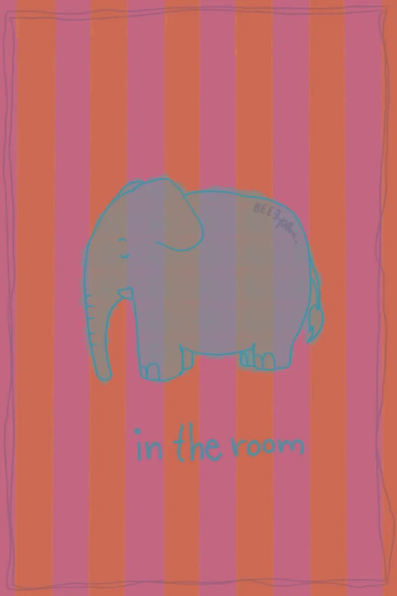 Elephant in the room Poster mit Aluminium Rahmen von Beeeplan