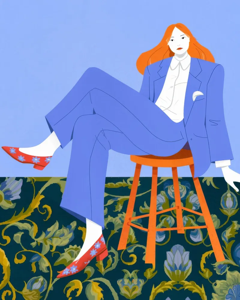 Blue Serenity Chair alu-dibond by Prism Palette