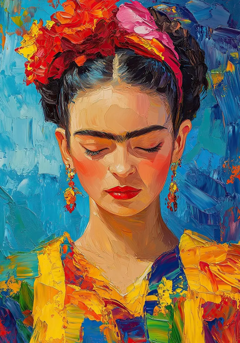 Frida Kahlo - Orizzonti di speranza poster con telaio in plastica da Fantasias Florales