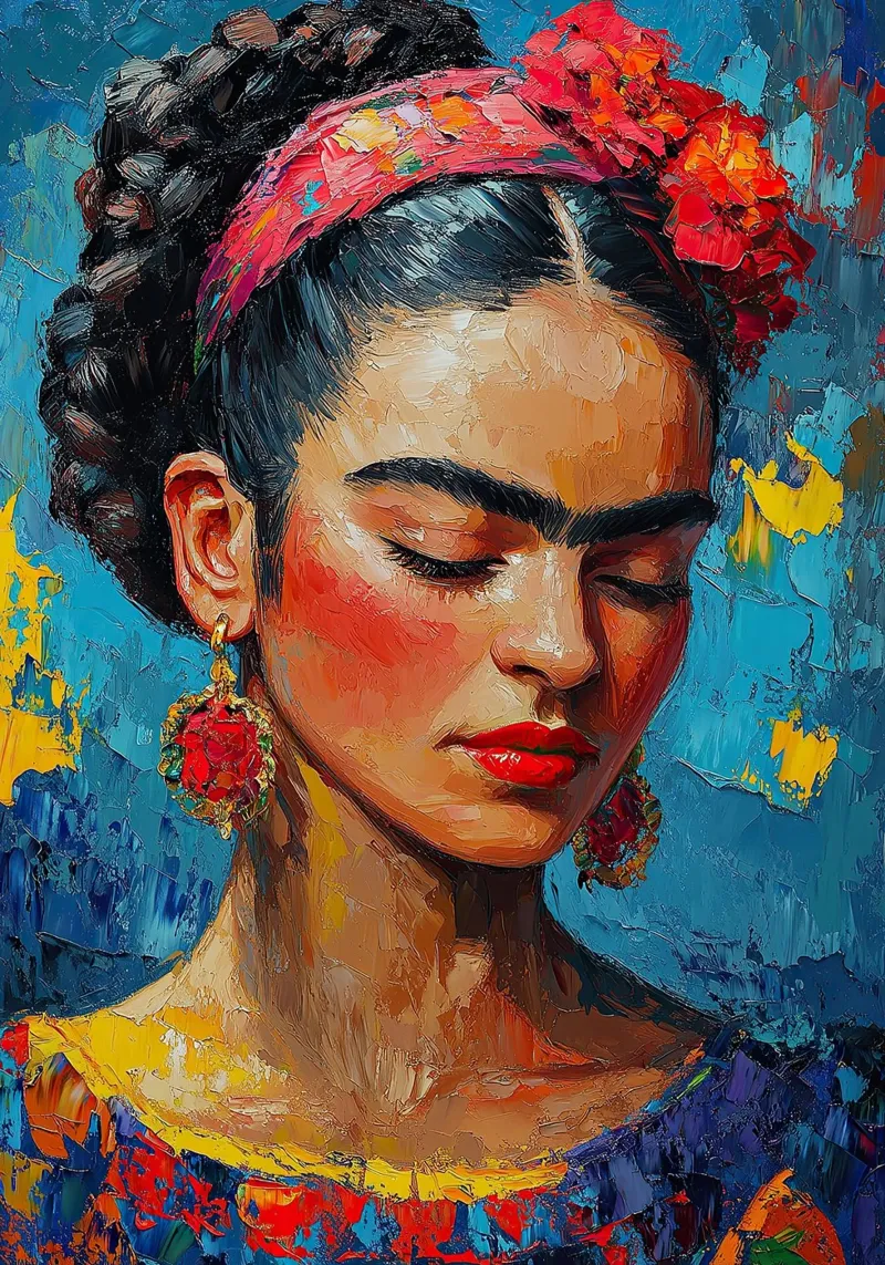 Frida Kahlo - Umarmung des Lebens Poster von Fantasias Florales