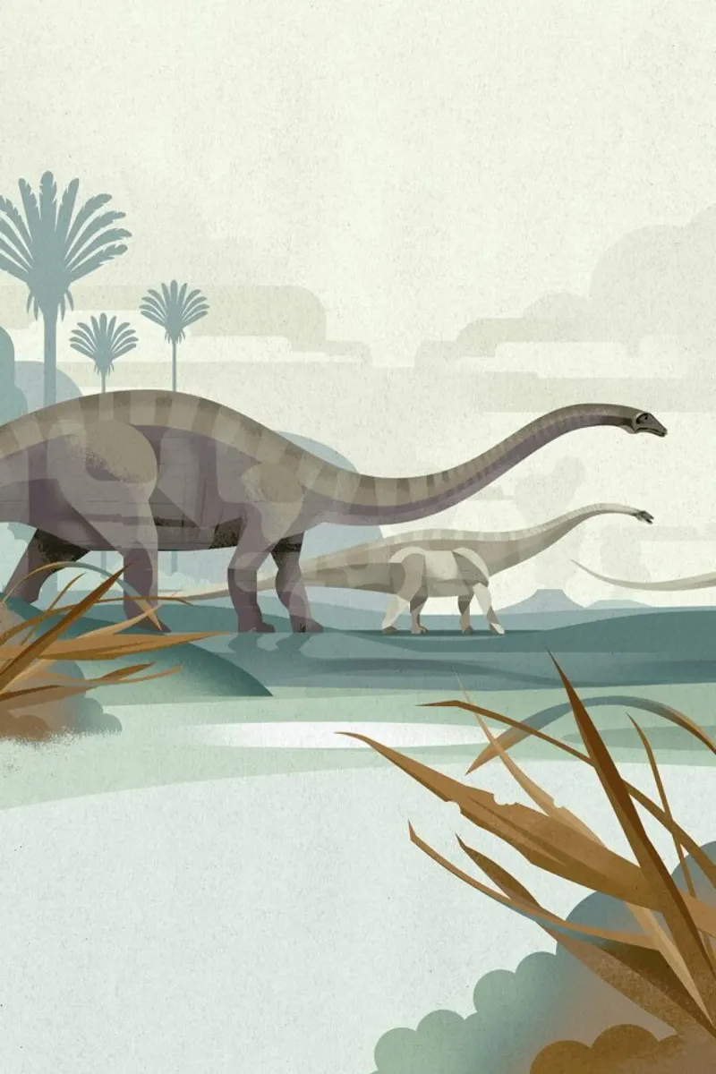 Diplodocus canvas van Dieter Braun