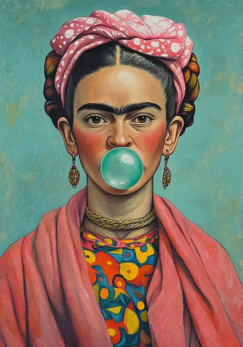 Frida Kahlo - Autodeterminata pellicola backlit da Fantasias Florales