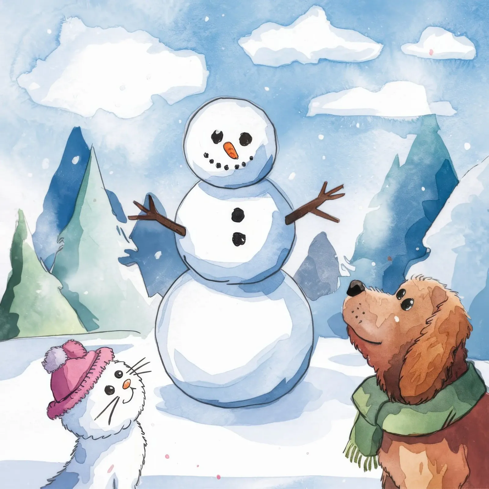 Riunione magica di Snowland poster con telaio in alluminio da Timeless Huse