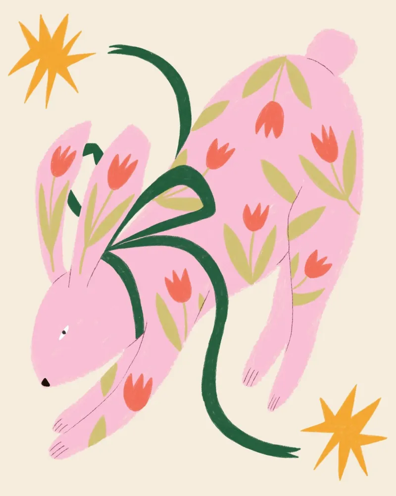 Easter bunny poster con telaio in alluminio da ANIPI studio graphique