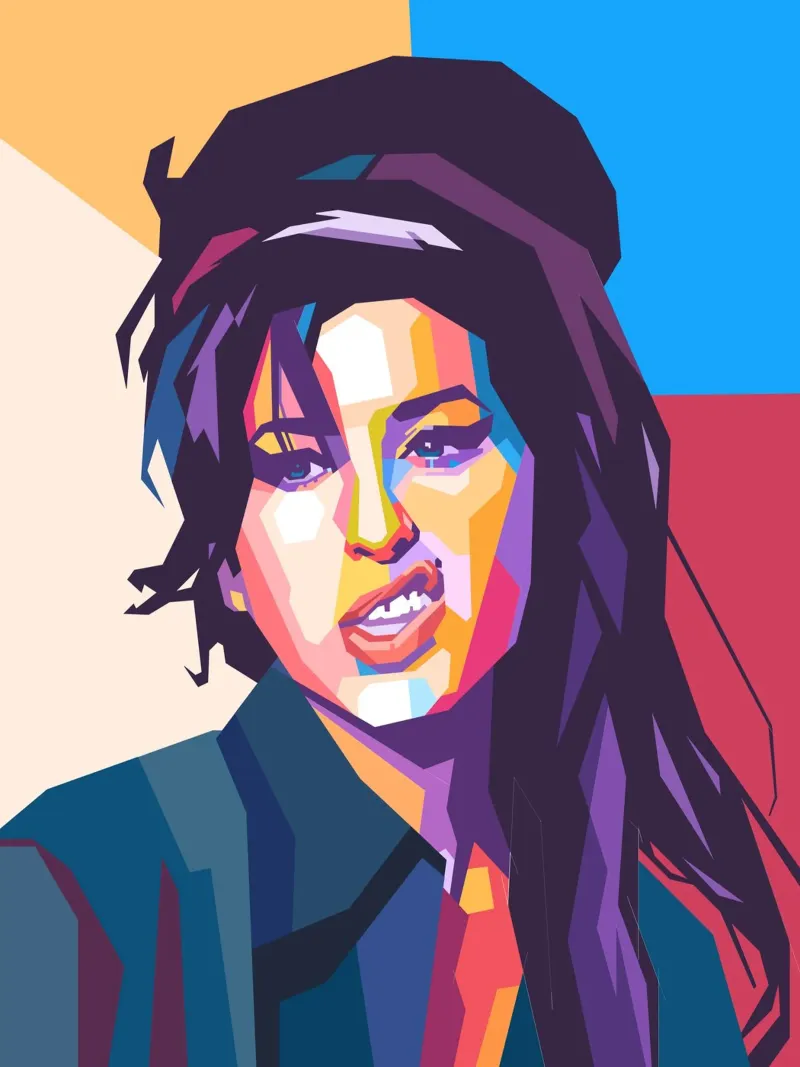 Amy Winehouse WPAP Kunststil Acryl-Glas von Hantamrata