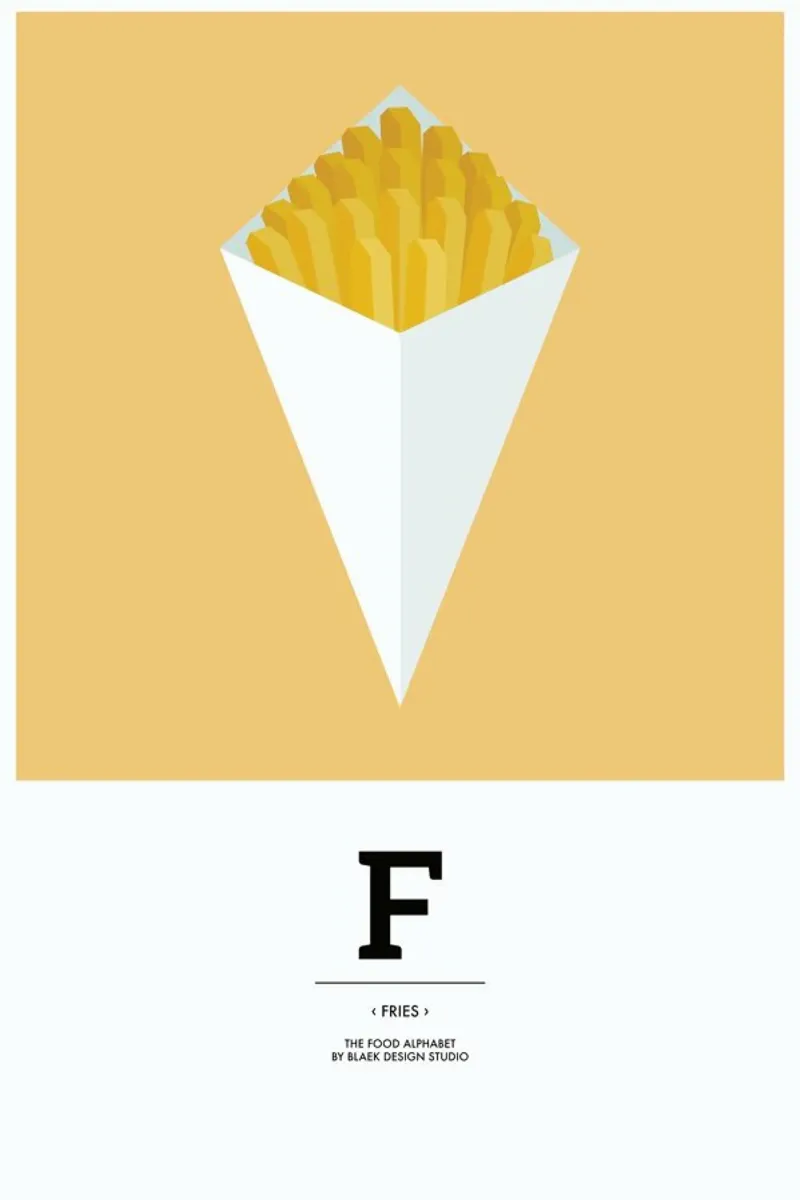 „The Food Alphabet“ - F like Fries pellicola backlit da BLAEK Design Studio