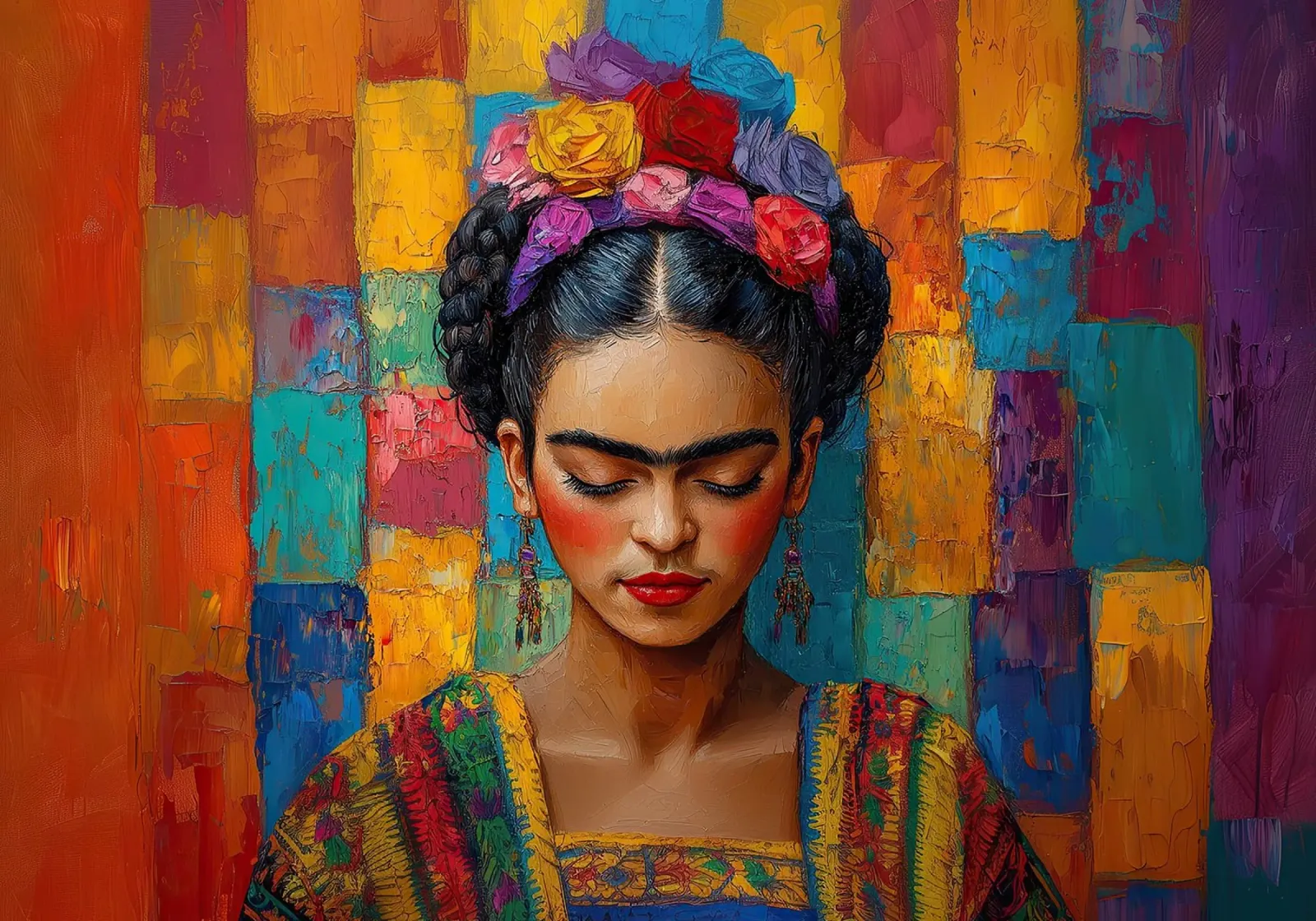 Frida Kahlo - Cree en ti mismo lienzo con Marco flotante de Fantasias Florales