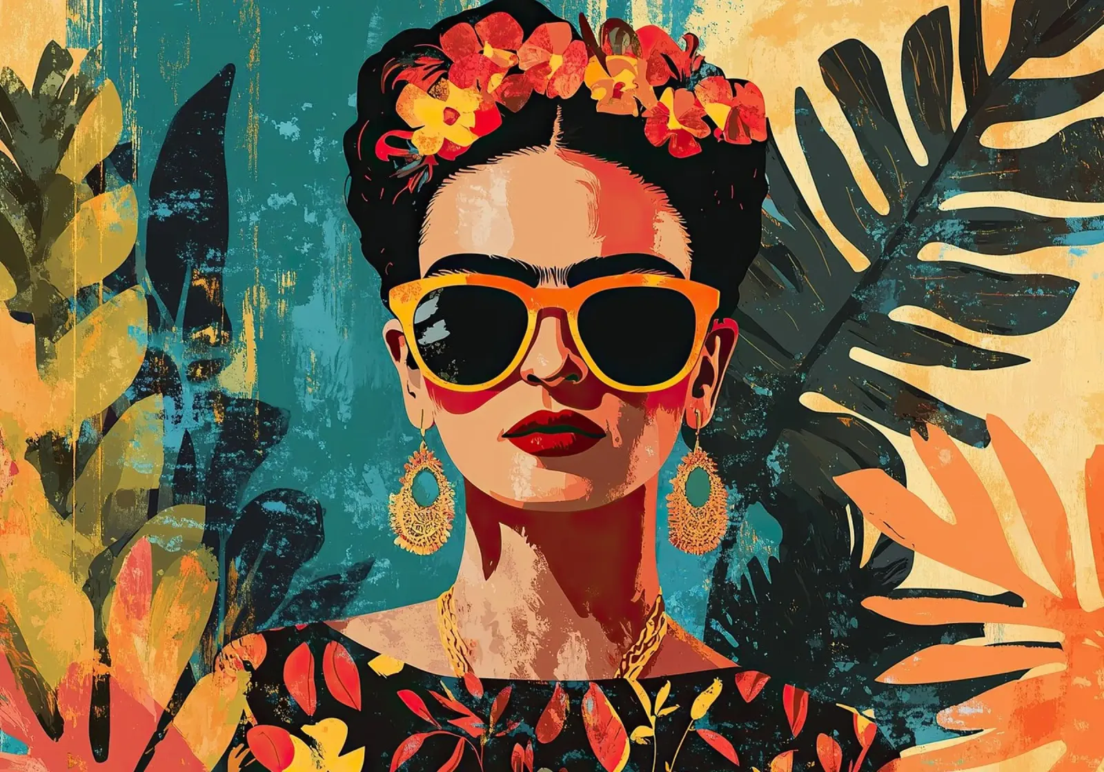 Frida Kahlo - Andare per la propria strada poster da Fantasias Florales