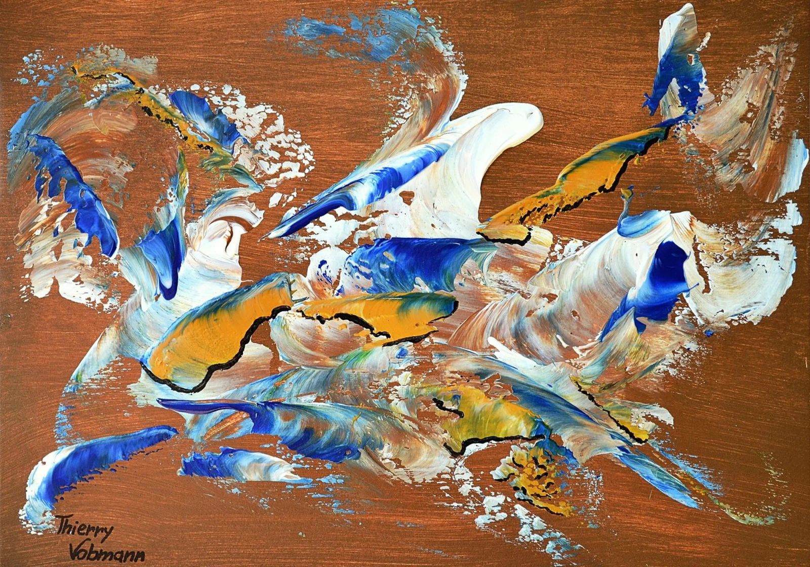 MESSAGE FROM THE HEART 3. Hahnemühle von Thierry Vobmann Abstract painting