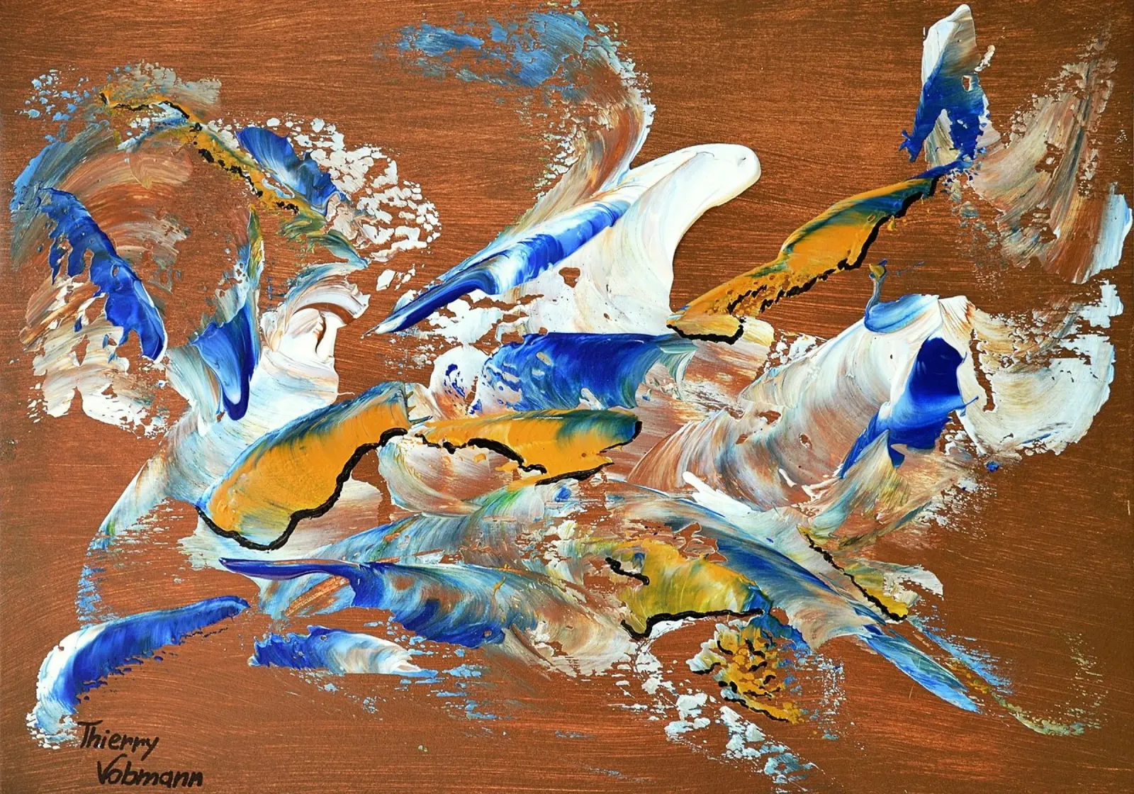 MESSAGE FROM THE HEART 3. tela da Thierry Vobmann Abstract painting