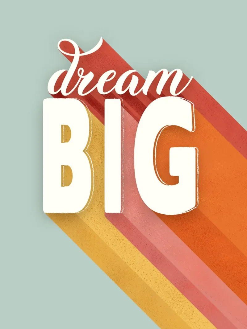 Dream Big Retro Typography - Citation de motivation audacieuse poster de showmemars