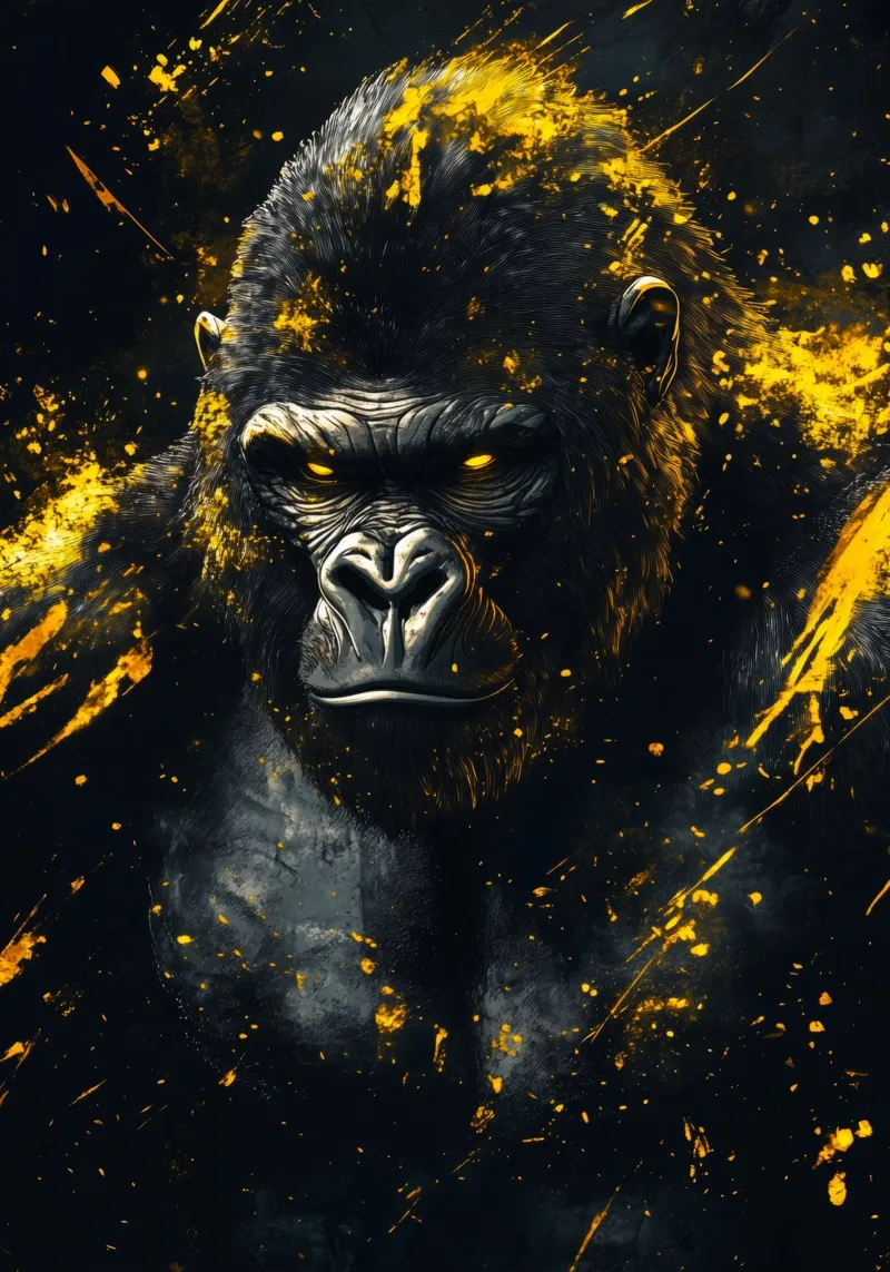 Gorilla d'oro pellicola backlit da Justyna Jaszke JBJart
