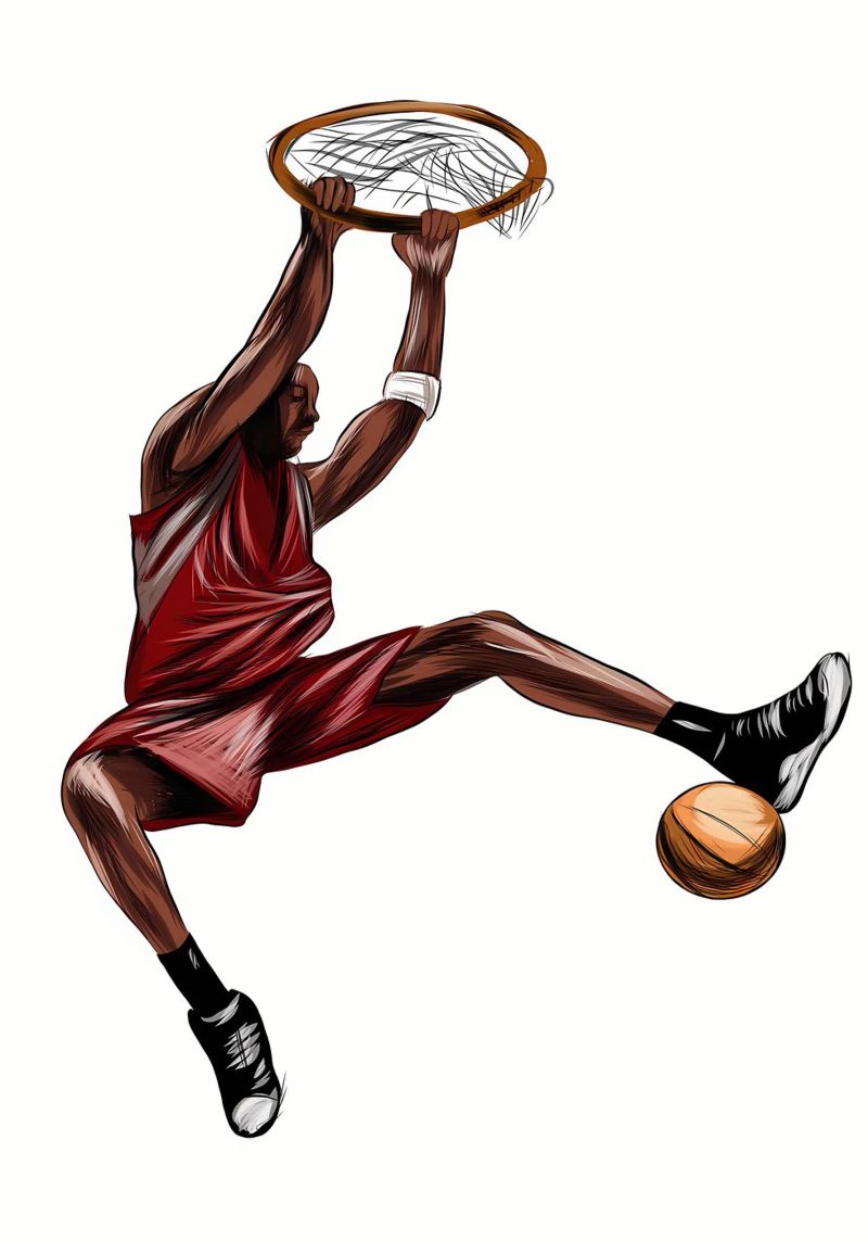Abstract basketball player poster by Adriano