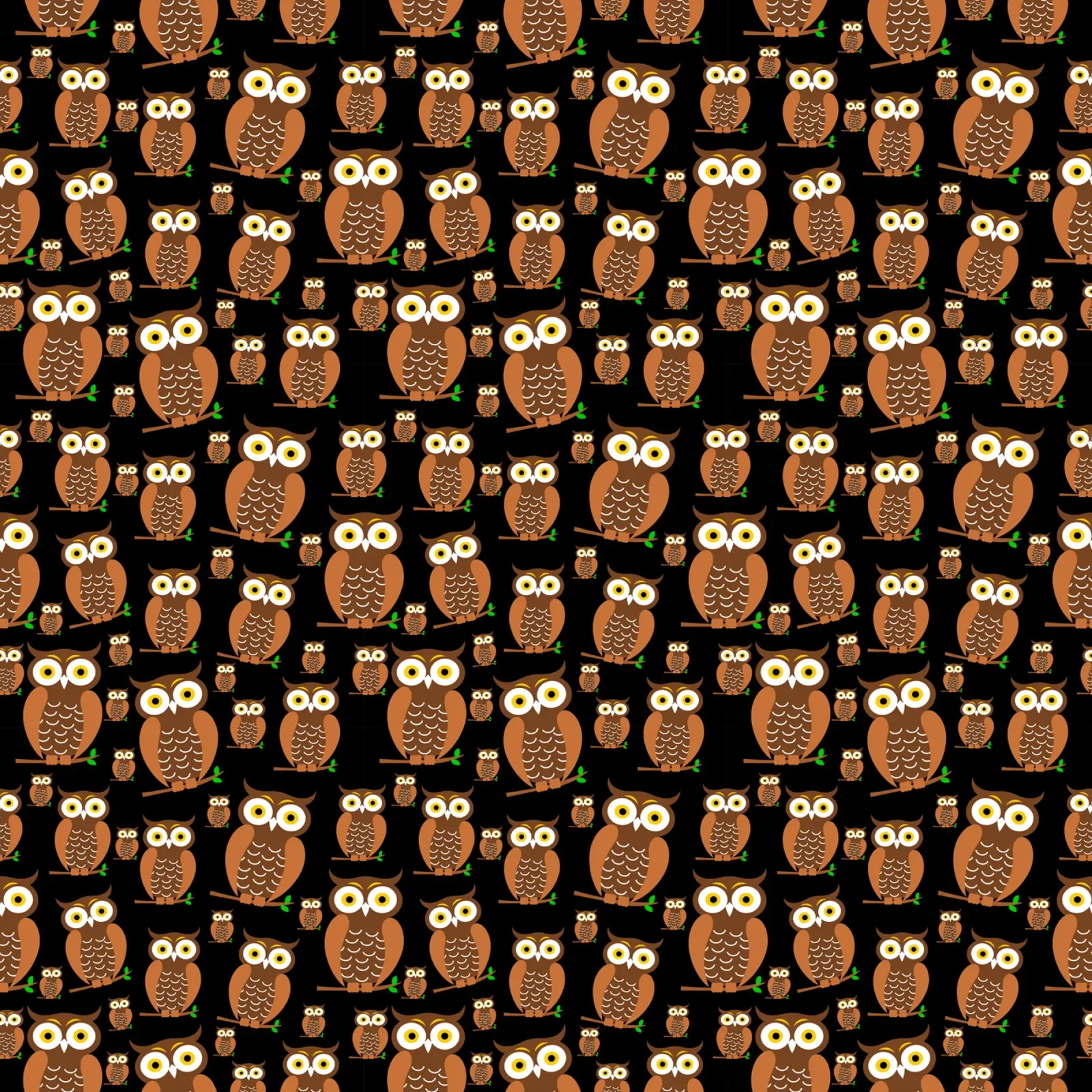 Cute owls pattern poster con telaio in alluminio da baobabprintstore