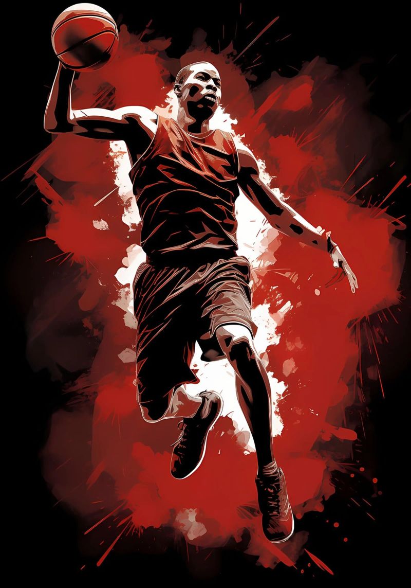 Basketball Player and ball poster by Adriano