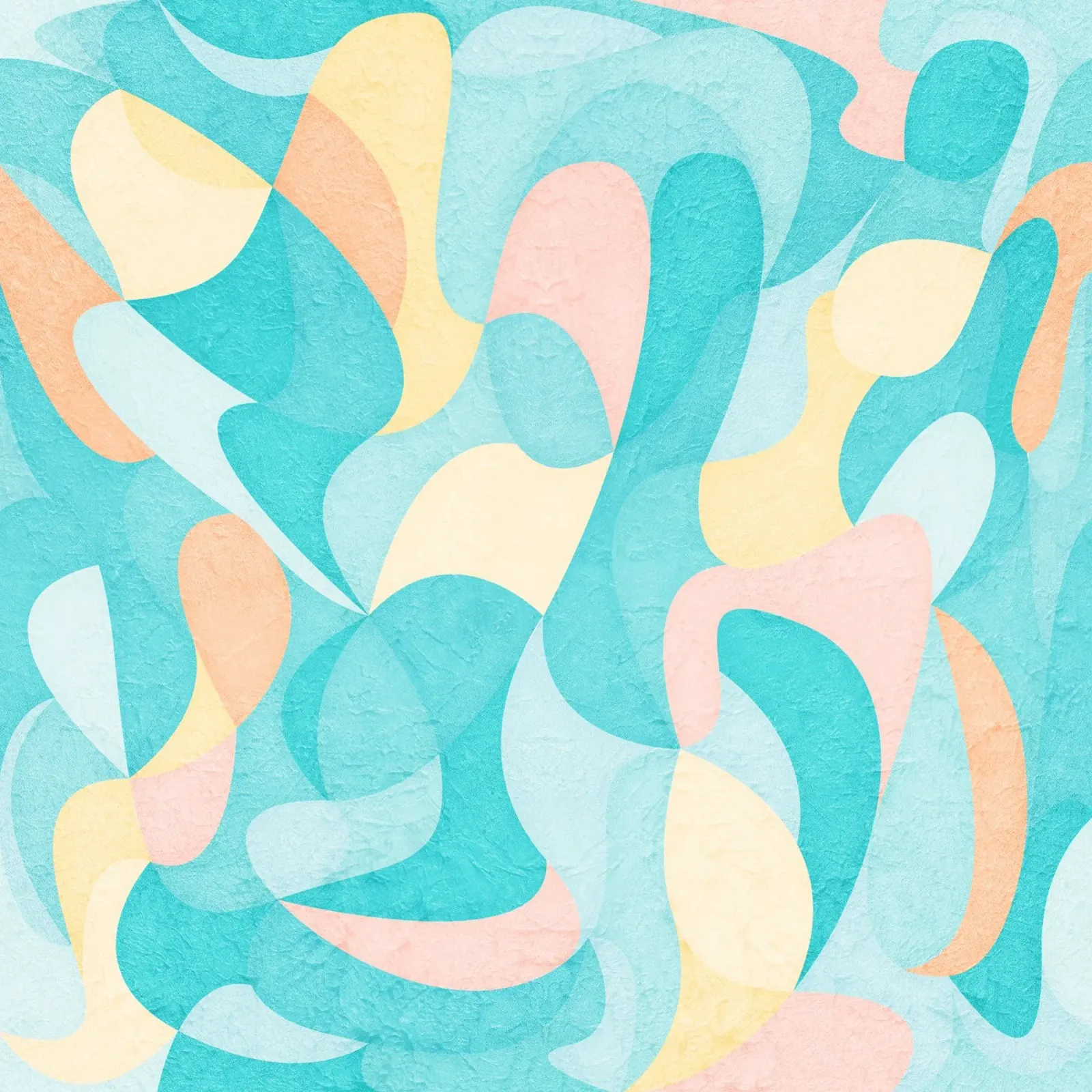 Abstract Shapes Teal Waves canvas by lovely lines